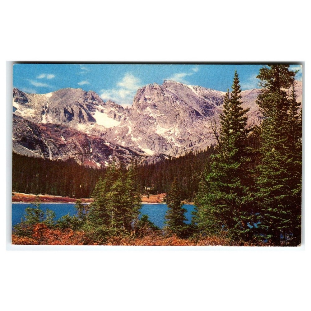 Vintage 1957 Moran Wyoming Grand Teton Mountains Lake Linen Postcard
